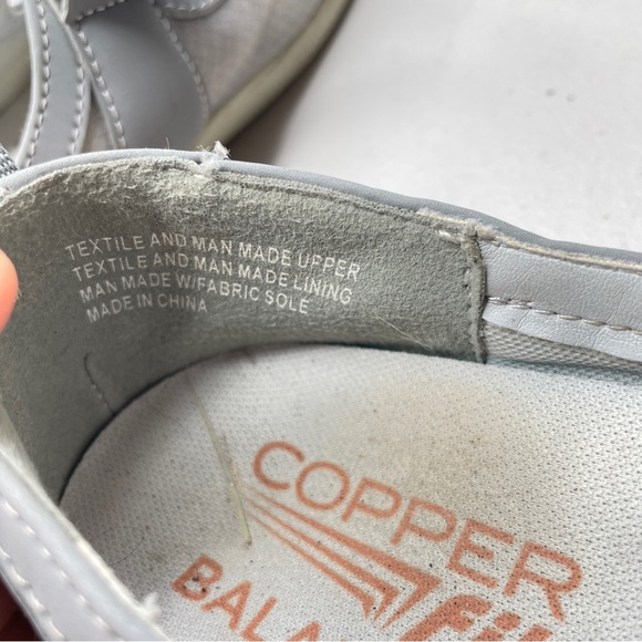 Copper Fit Limitless~Mary Jane Shoes Grey, Mesh Strap, Support, Cushion-Size 8.5 - Picture 8 of 9